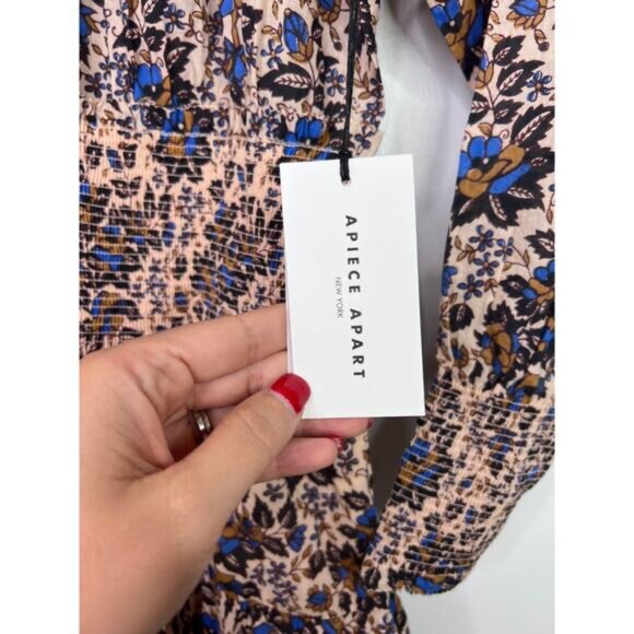 NWT Apiece Apart Long Sleeve La Ventura Folk Mini Foliage Floral Size: Small - Picture 4 of 8